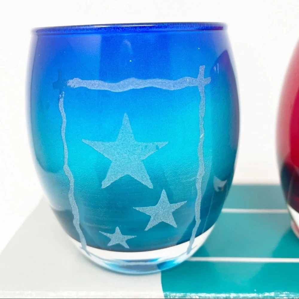 PARTYLITE Tealight Trio Candle Holders P7259 Set of 3 Holiday Green, Red, Blue